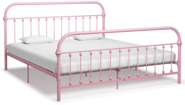 Sängynrunko pinkki metalli 180x200 cm_1