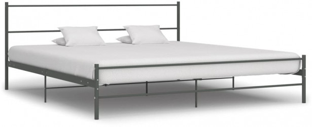 Sängynrunko Basic, harmaa metalli, 180x200 cm