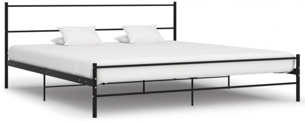 Sängynrunko Basic, musta metalli, 200x200 cm