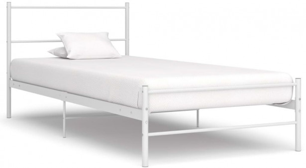 Sängynrunko Basic, valkoinen metalli, 90x200 cm