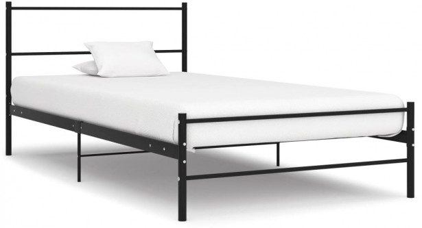 Sängynrunko Basic, musta metalli, 90x200 cm