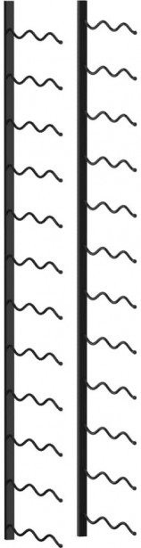 Seinäkiinnitteinen viinipulloteline 24 pullolle musta rauta_1