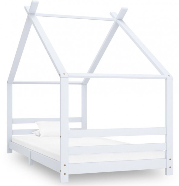 Lasten sängynrunko, valkoinen täysmänty, 90x200 cm
