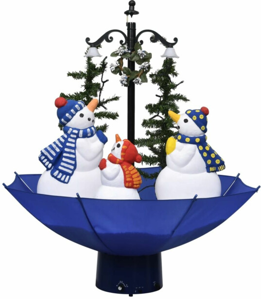 Lunta satava joulukuusi sateenvarjopohjalla, sininen, 75cm, PVC
