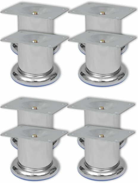 Sohvanjalat 8 kpl pyöreät kromi 60 mm_1
