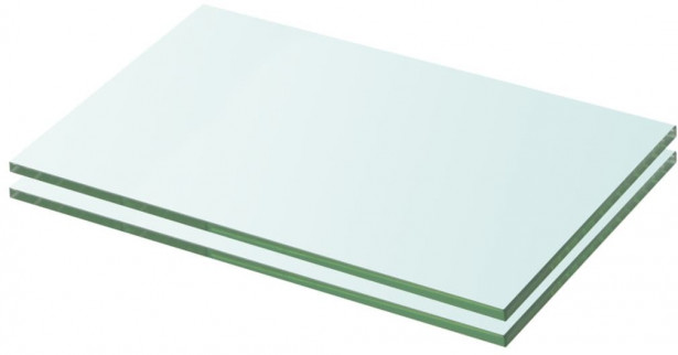 Hyllyt 2 kpl, kirkas lasi, 20x25 cm