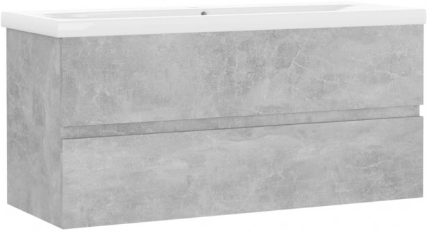 Allaskaappi sisäänrakennetulla altaalla, 100x38,5x45 cm, betoninharmaa