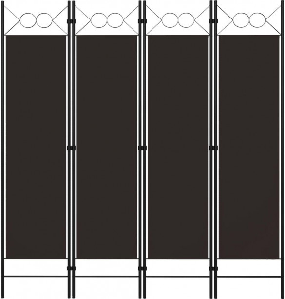 4-paneelinen tilanjakaja, ruskea, 160x180 cm