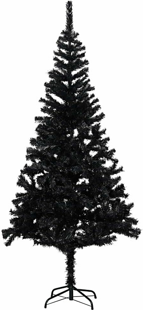 Tekojoulukuusi jalustalla, musta, 213cm, PVC