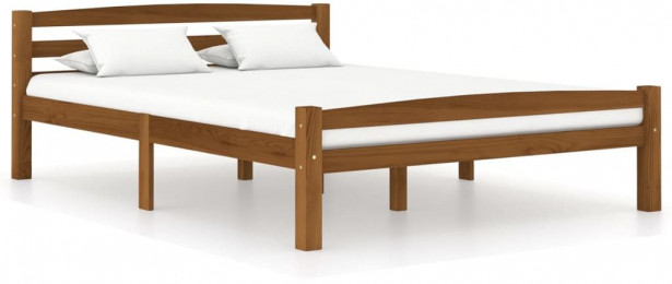 Sängynrunko, hunajanruskea, täysi mänty, 140x200 cm