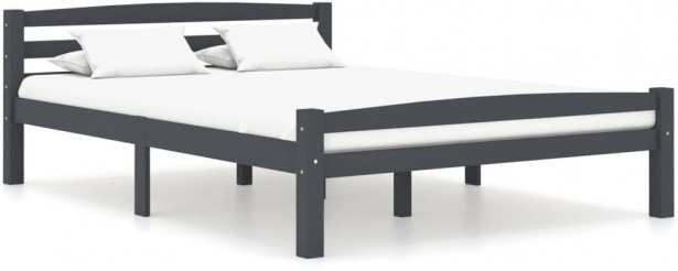 Sängynrunko, tummanharmaa, täysi mänty,120x200 cm