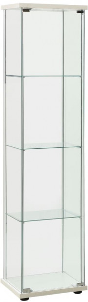 Varastokaappi karkaistu lasi, 42,5x36,5x163 cm, valkoinen