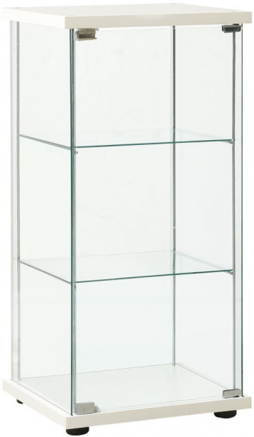 Varastokaappi karkaistu lasi, 42,5x36,5x86 cm, valkoinen