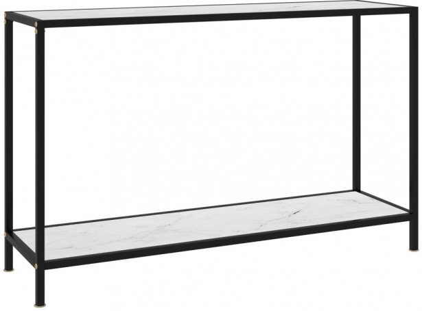 Konsolipöytä valkoinen 120x35x75 cm karkaistu lasi_1