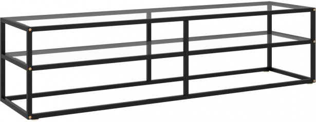 Tv-taso musta karkaistu lasi 160x40x40 cm_1