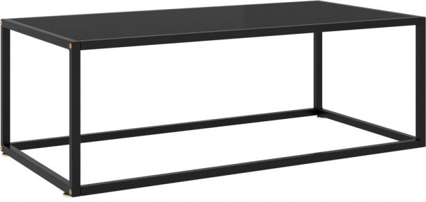 Sohvapöytä musta mustalla lasilla 100x50x35 cm_1
