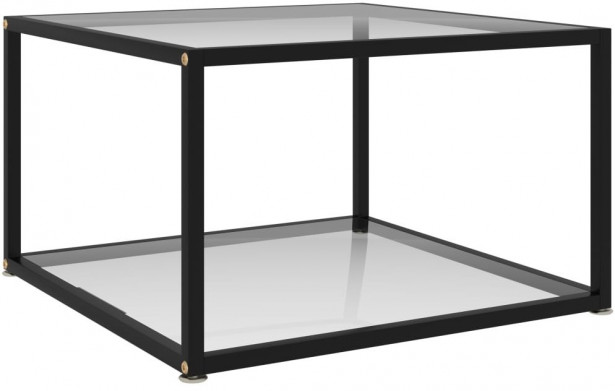 Sohvapöytä läpinäkyvä 60x60x35 cm karkaistu lasi_1