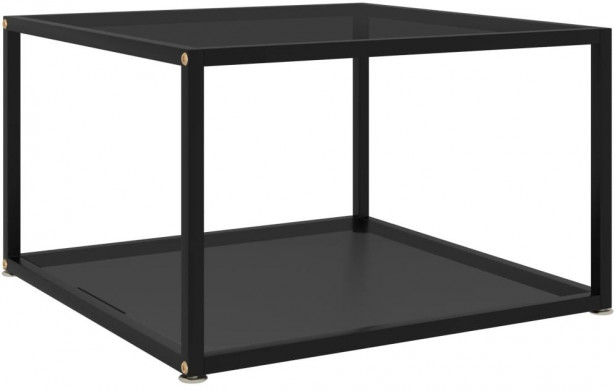 Sohvapöytä musta 60x60x35 cm karkaistu lasi_1