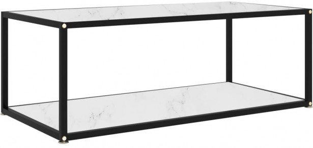 Sohvapöytä valkoinen 100x50x35 cm karkaistu lasi_1