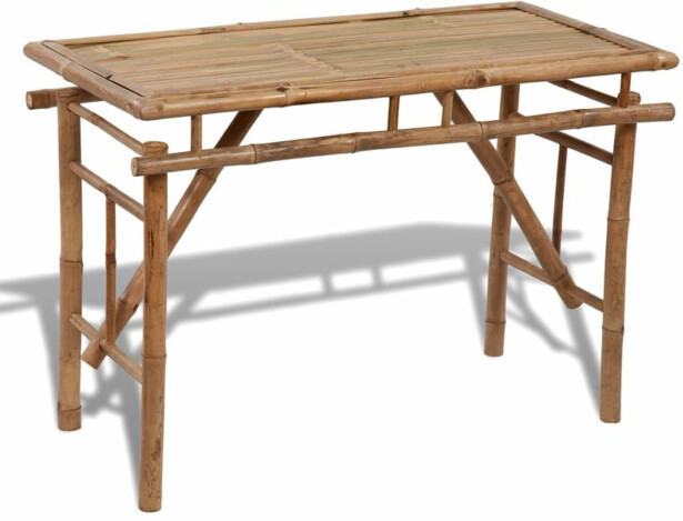 Kokoontaitettava puutarhapöytä, 120x50x77 cm, bambu