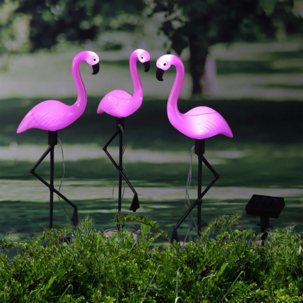 Puutarhan LED valaisin, flamingo, 3 kpl | Netrauta.fi
