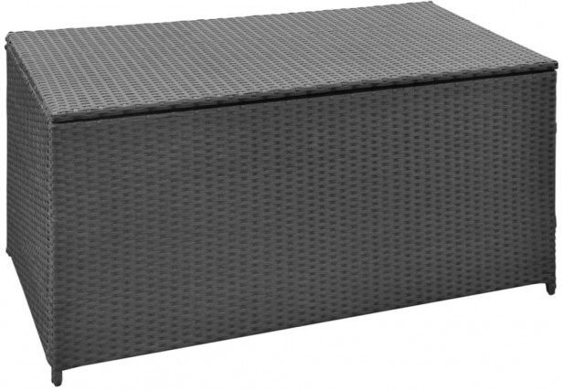 Puutarhan säilytyslaatikko, 120x50x60 cm, musta polyrottinki