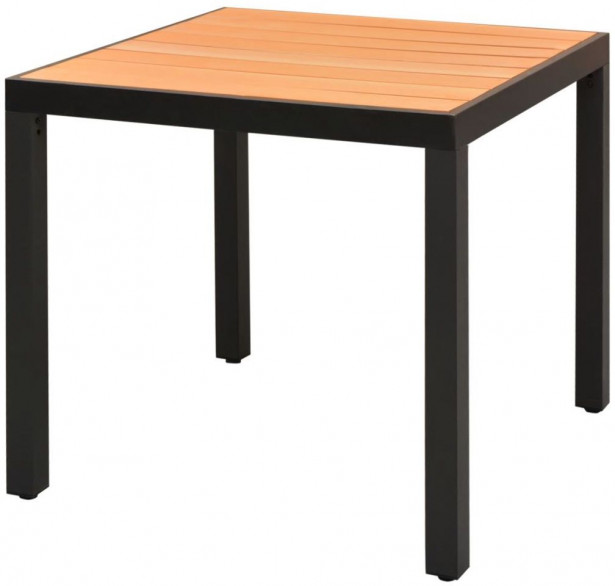 Puutarhapöytä ruskea, 80x80x74 cm, alumiini ja puukomposiitti