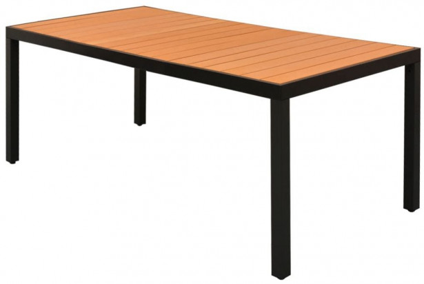 Puutarhapöytä ruskea, 185x90x74 cm, alumiini ja puukomposiitti