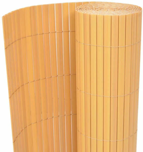 Kaksipuolinen puutarha-aita, PVC, 150x500cm, keltainen