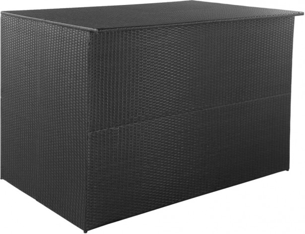 Puutarhan säilytyslaatikko, 150x100x100 cm, musta polyrottinki
