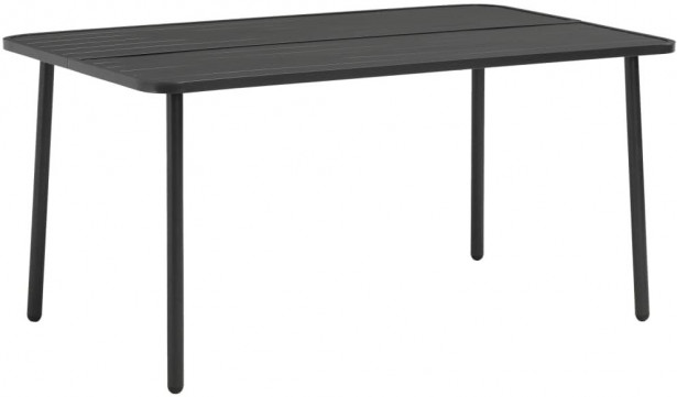 Puutarhapöytä, tummanharmaa, 150x90x72 cm, teräs