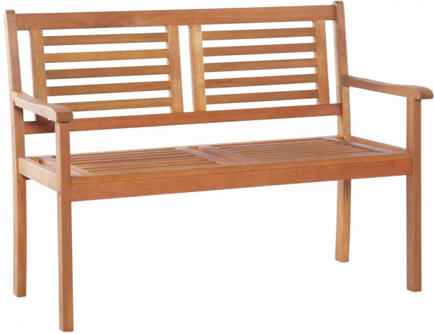 Kahden istuttava puutarhapenkki, 120 cm, eukalyptuspuu
