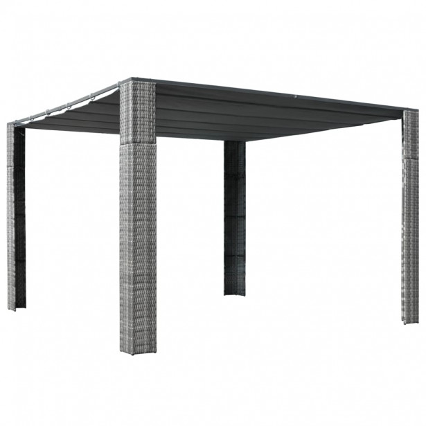 Pergola katolla, polyrottinki, 300x300x200cm, harmaa/antrasiitti