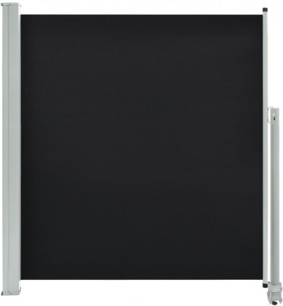Sisäänvedettävä terassin sivumarkiisi, 140 x 300 cm, musta