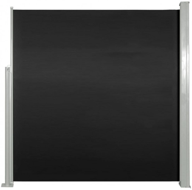 Sisäänvedettävä sivumarkiisi, 140 x 300 cm, musta