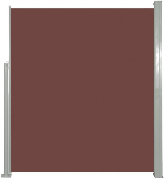 Sisäänvedettävä sivumarkiisi, 160x500 cm, ruskea