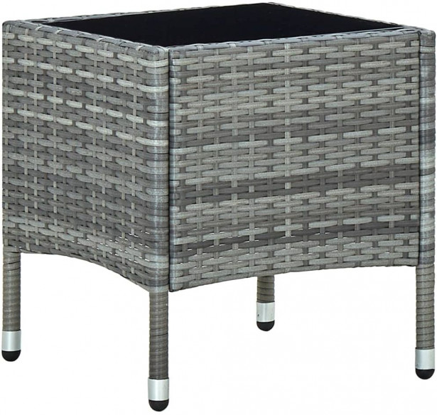 Puutarhapöytä harmaa  40x40x45 cm polyrottinki_1