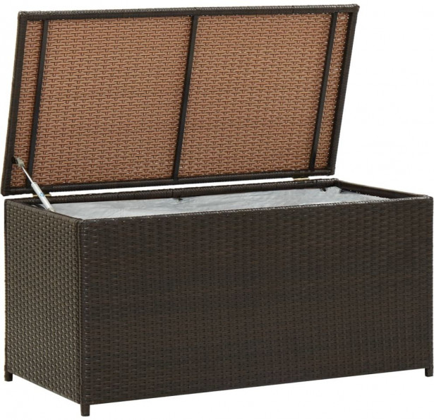 Puutarhan säilytyslaatikko, polyrottinki, 100x50x50 cm, ruskea