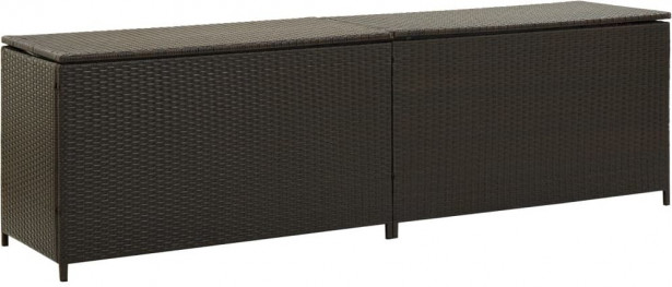 Puutarhan säilytyslaatikko, polyrottinki, 200x50x60 cm, ruskea
