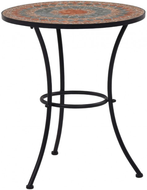 Mosaiikkibistropöytä, ⌀ 60 cm, oranssi/harmaa keramiikka