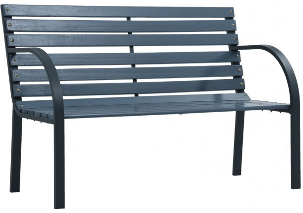 Puutarhapenkki 120 cm, harmaa puu