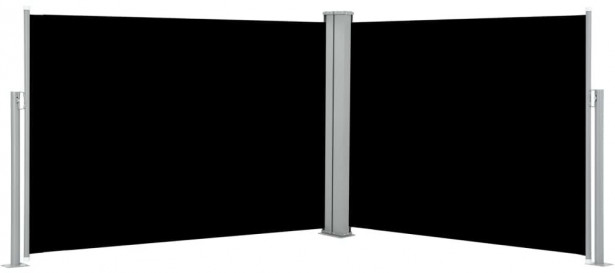 Sisäänvedettävä sivumarkiisi, 100x1000 cm, musta