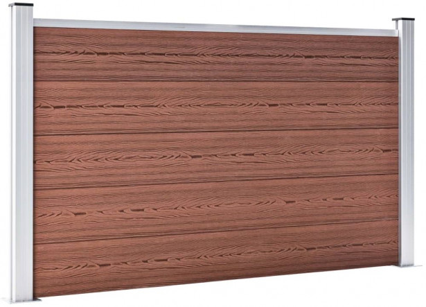 Puutarha-aita, puukomposiitti, 180x105cm, 9 paneelia, ruskea