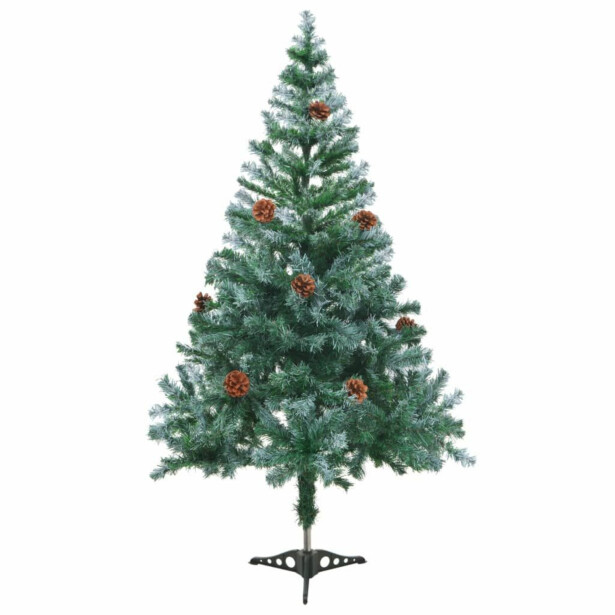 Huurteinen joulukuusi kävyillä, 150cm