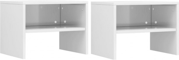 Yöpöydät 2kpl korkeakiilto valkoinen 40x30x30 cm lastulevy_1