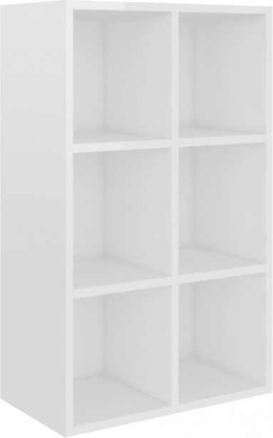 Kirjahylly/senkki korkeakiilto valkoinen, 66x30x978 cm