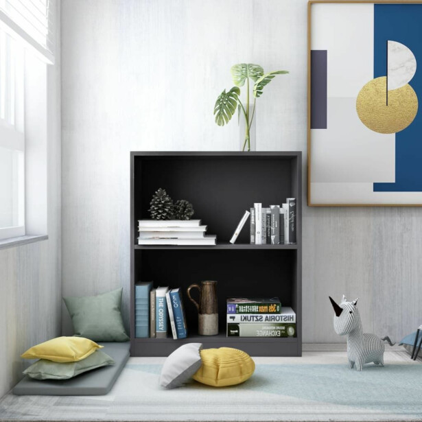 Kirjahylly harmaa 60x24x74,5 cm lastulevy_1