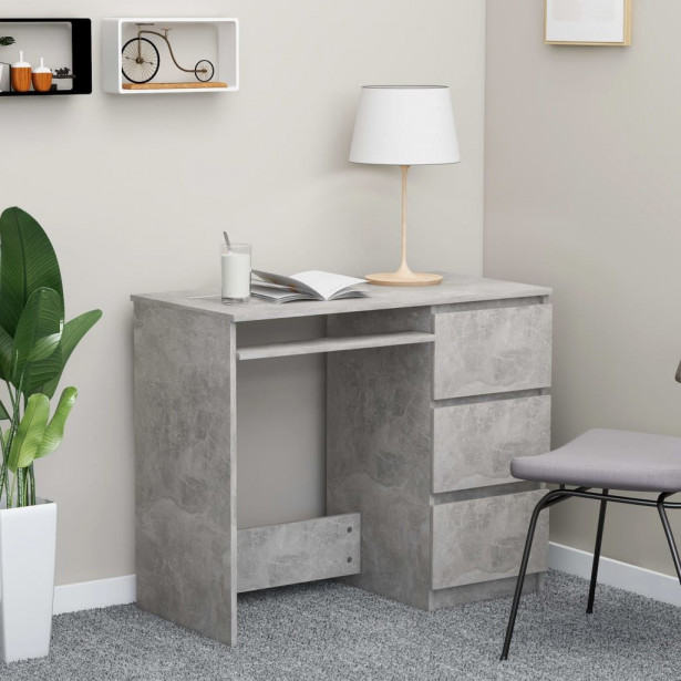 Työpöytä betoninharmaa 90x45x76 cm lastulevy_1