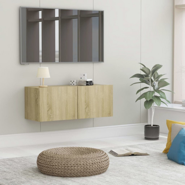 Tv-taso sonoma-tammi 80x30x30 cm lastulevy_1