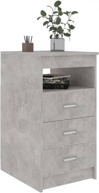 Laatikosto 40x50x76 cm, betoninharmaa lastulevy